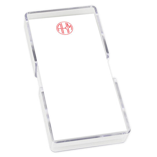 Round Monogram Mini List with Crystal Clear Holder
